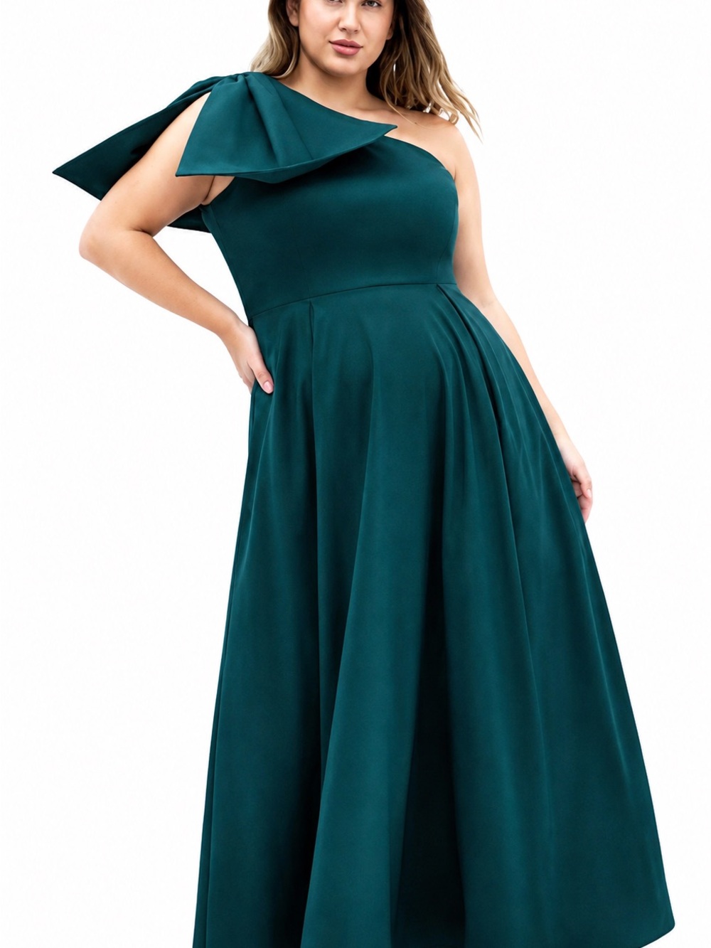 City Chic Women's Plus Size Cocktail Dress - Captivate Maxi, 24 Deep Teal